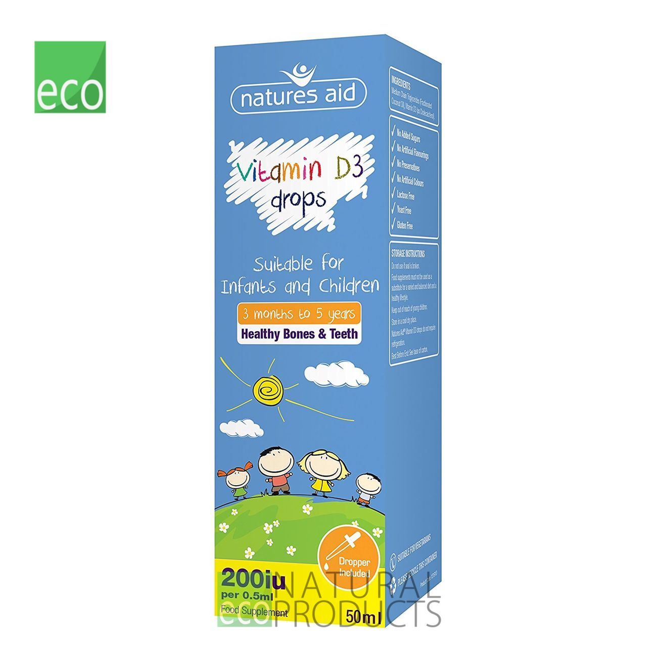 Vitamin D3 400iu Drops for Infants & Children Healthy Teeth & Bones 50ml BBE 31.05.2026
