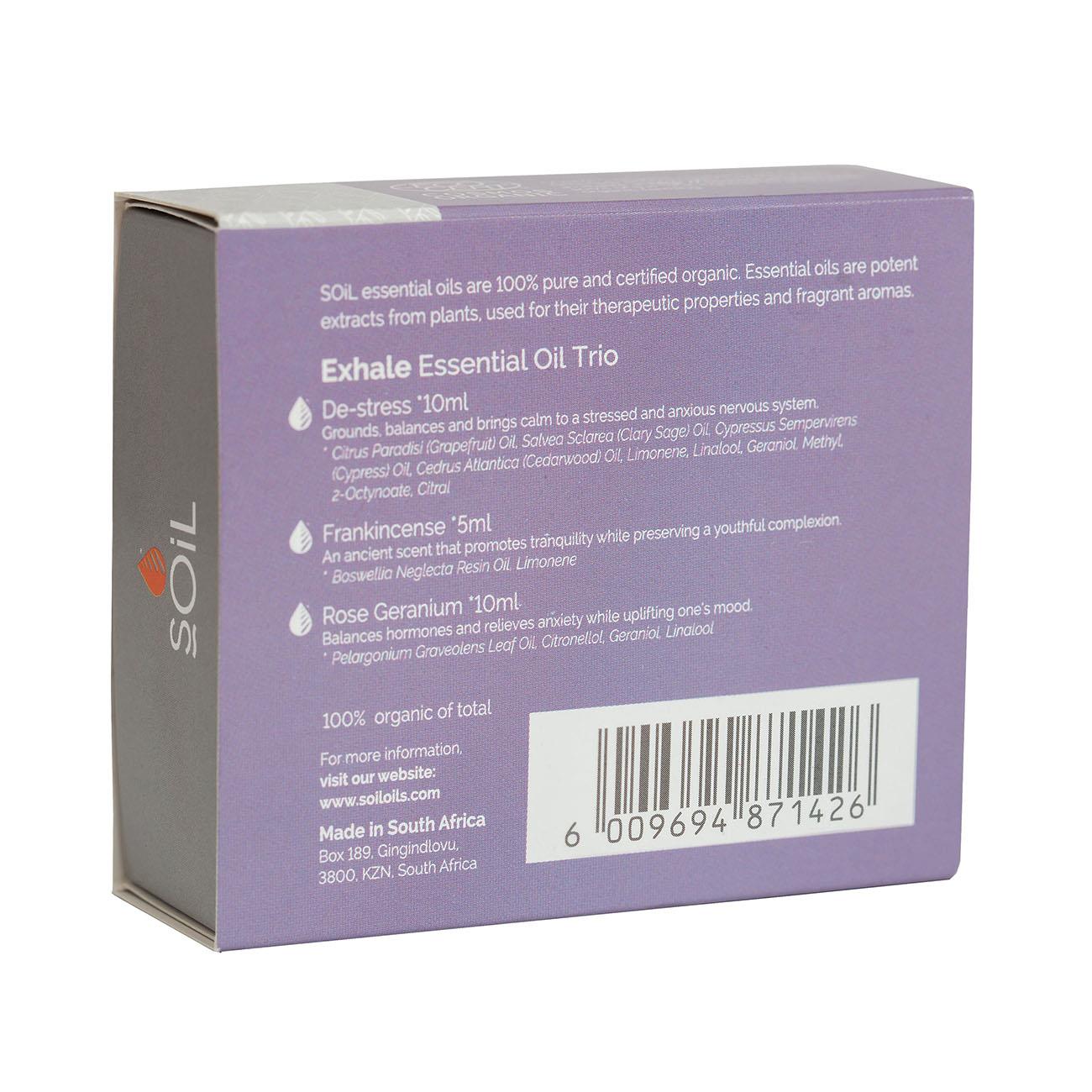 Organic Exhale Essential Oil Gift Set 1x 5ml & 2x 10ml