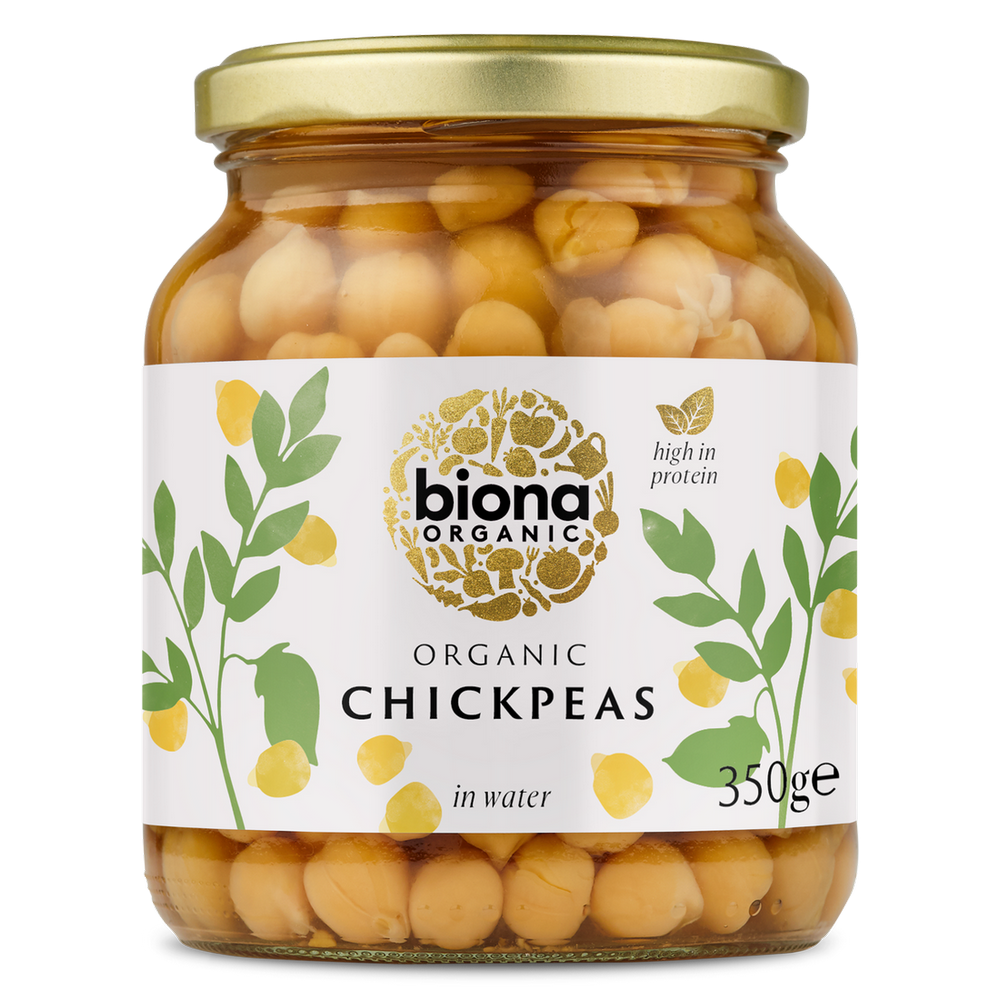Organic Chick Peas in Glass Jars 350g