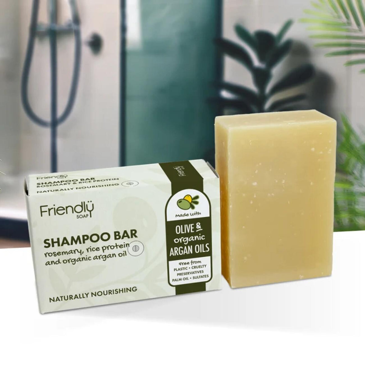 Olive Oil Shampoo Bar Rosemary Rice Protein & Argan Oil 95g