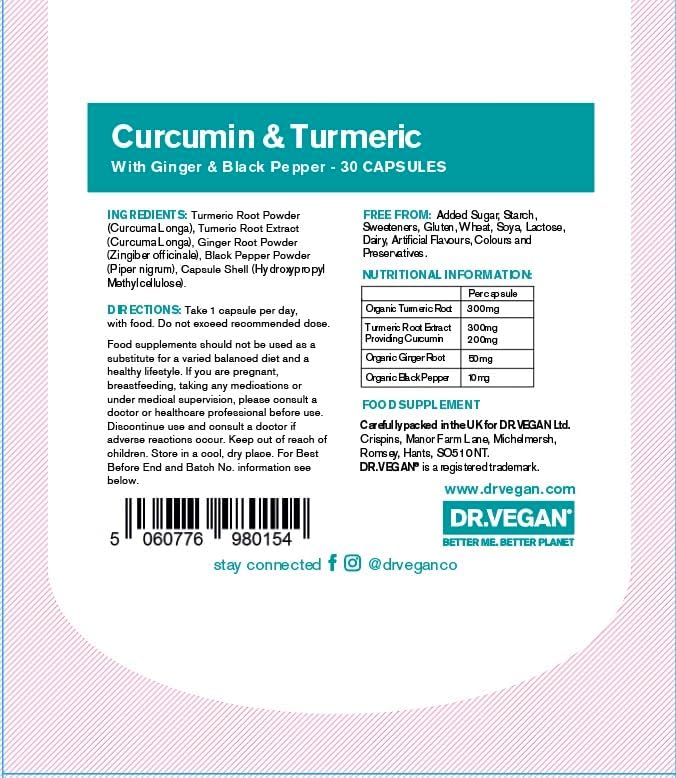 Curcumin (200mg) & Turmeric (3300mg) 30 caps