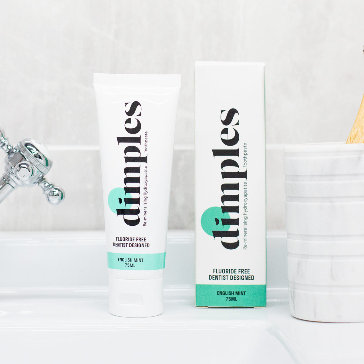 Dimples Fluoride Free Mint Toothpaste 75ml lifestyle image 2
