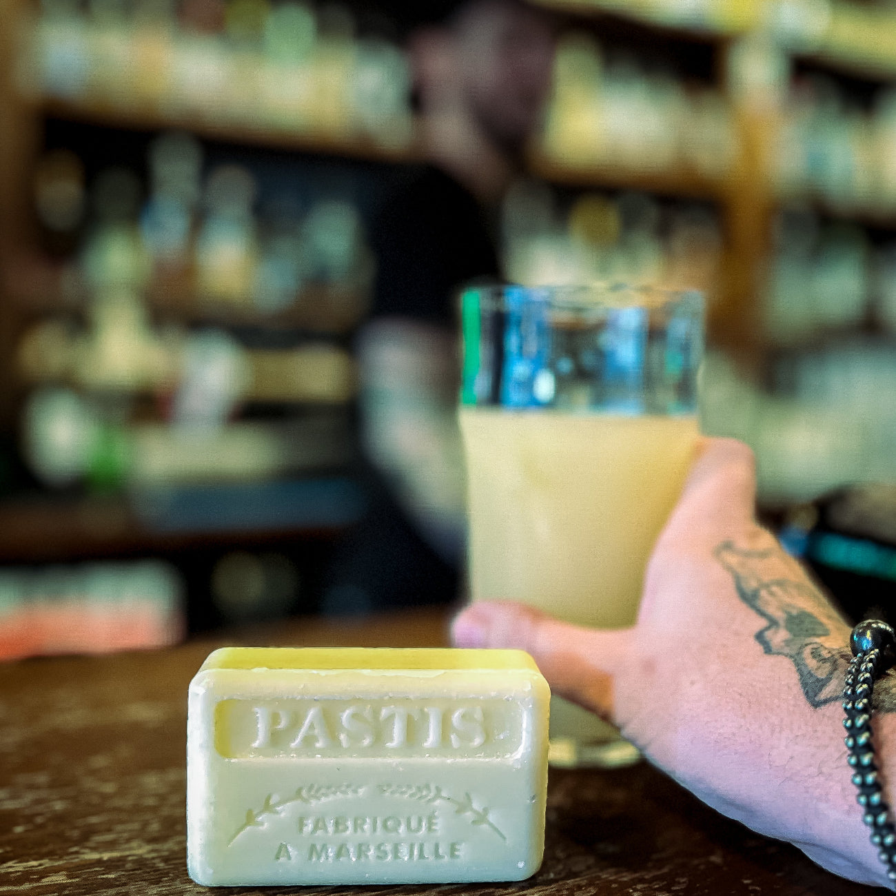 French Marseille Soap Pastis 125g lifestyle image