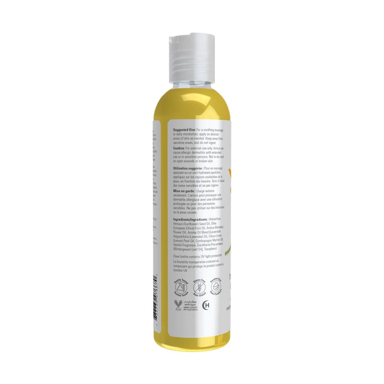 NOW Foods Arnica Soothing Massage Oil 237ml – Side 2 Label