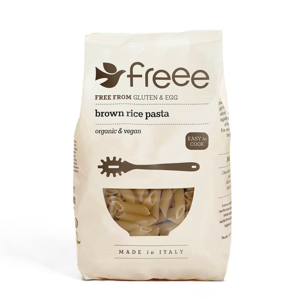 Freee Organic Brown Rice Penne Gluten Free Pasta 500g