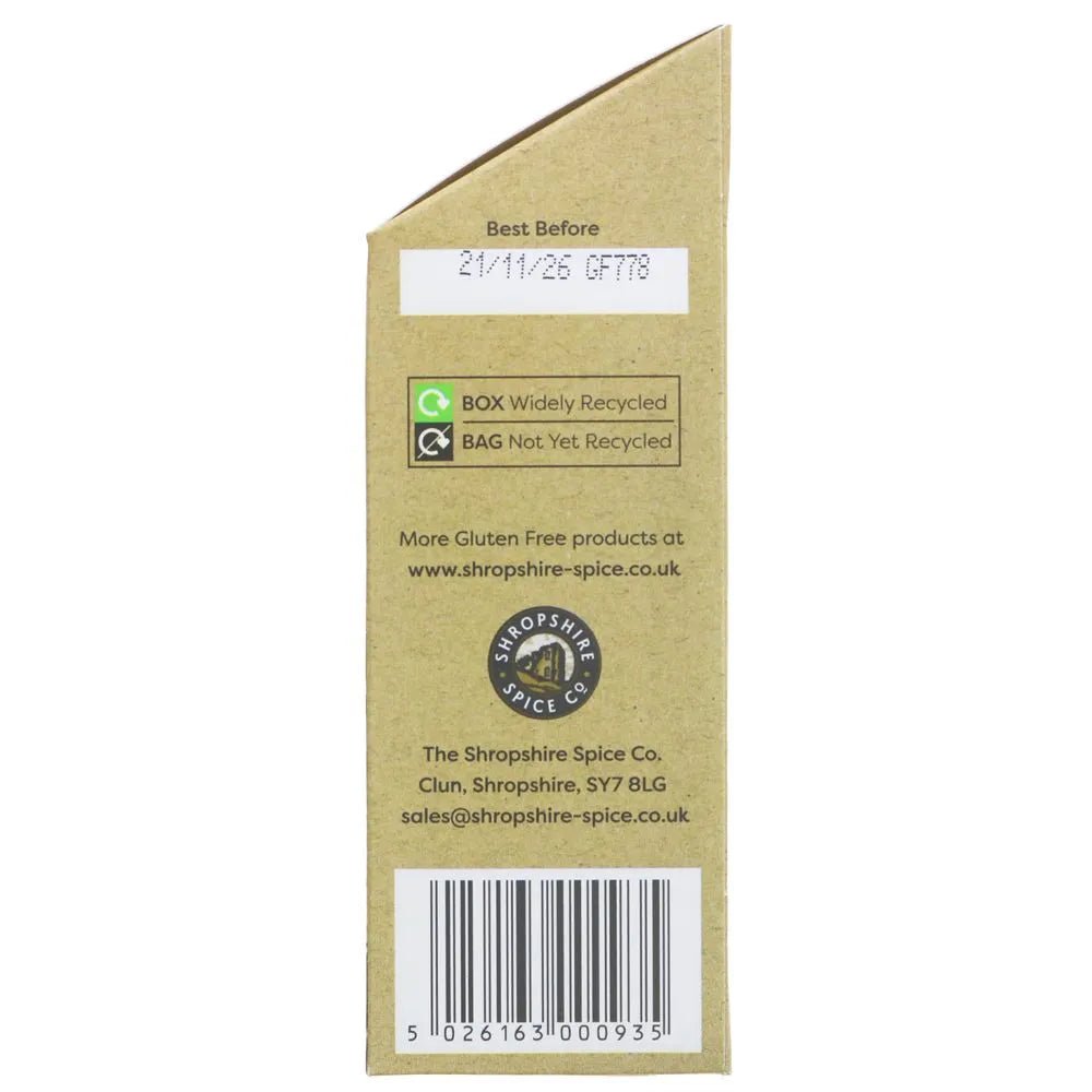 Shropshire Spice Gluten Free Bread Sauce Mix 100g – Side 2 Packaging