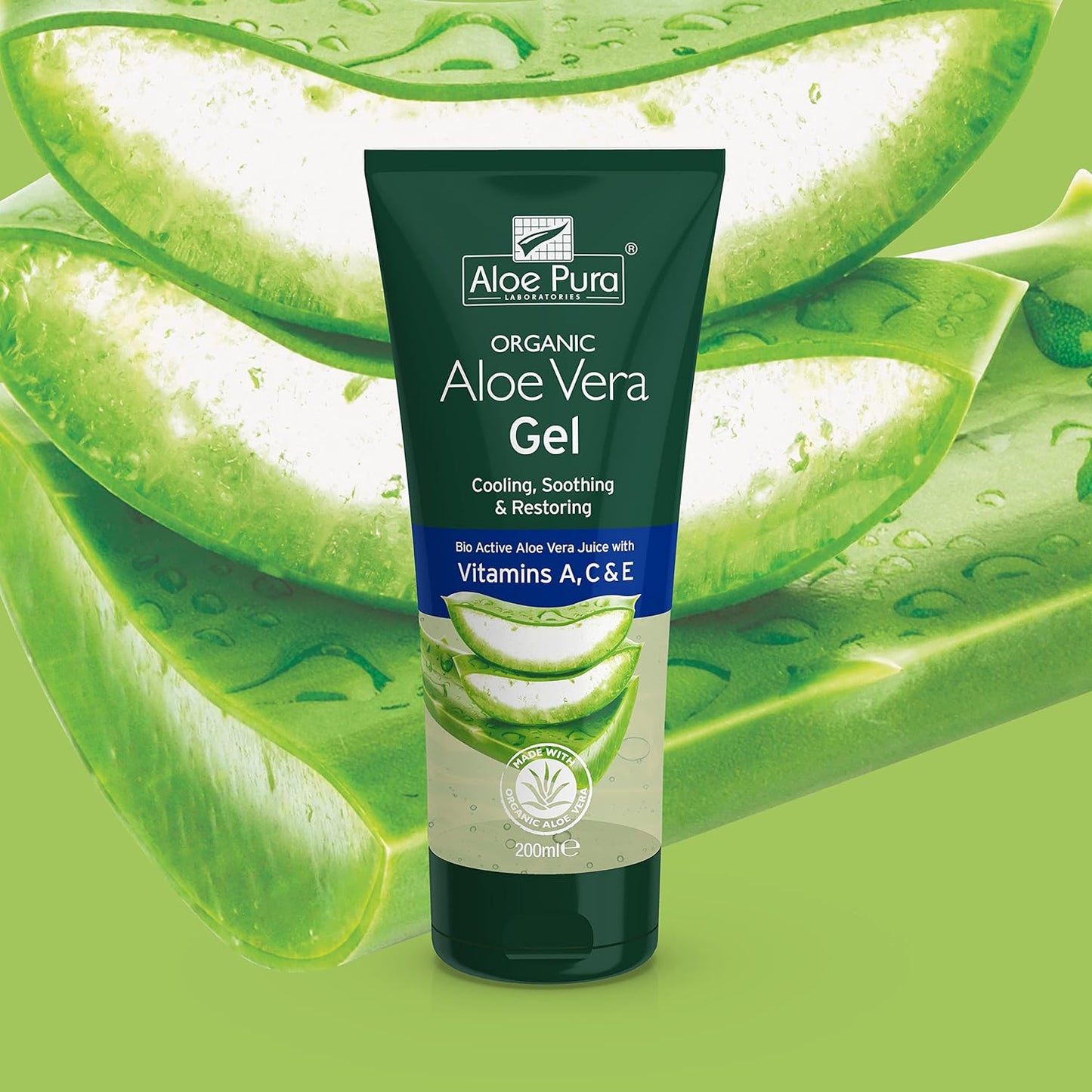 Aloe Vera Gel & Vitamin A C & E 200ml - Aloe Pura - Gel - Eco Natural Products