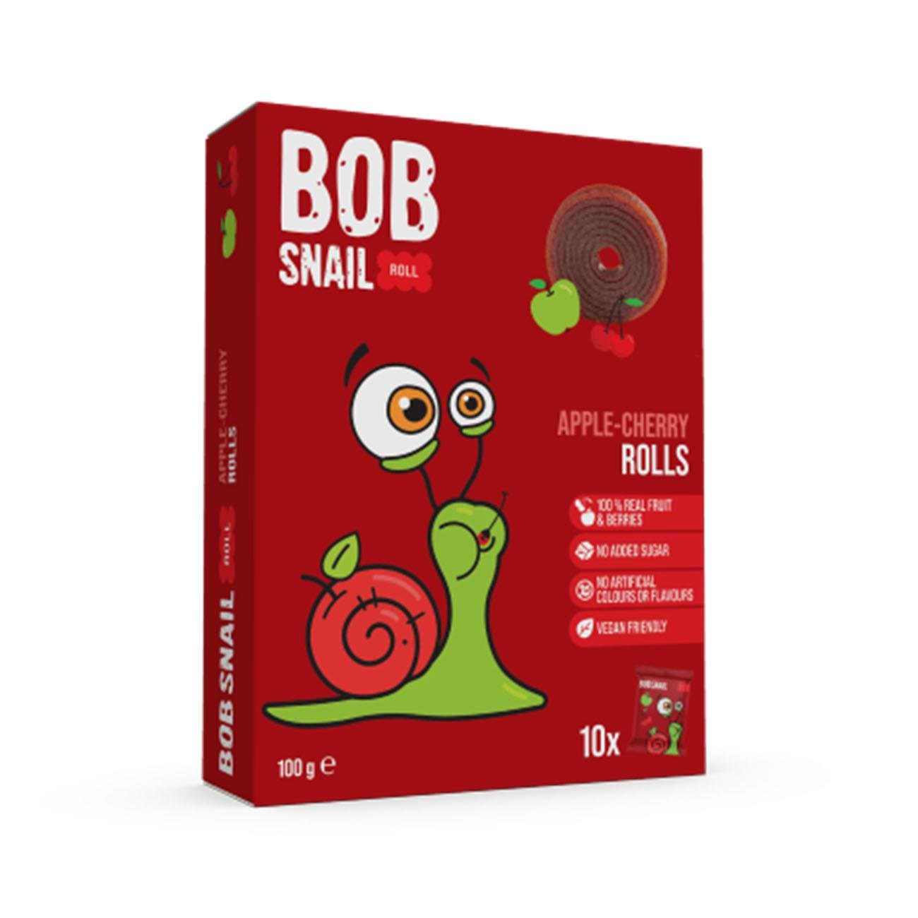 Apple - Cherry Fruit Rolls 100g - Bob Snail - Fruit snack - Eco Natural Products