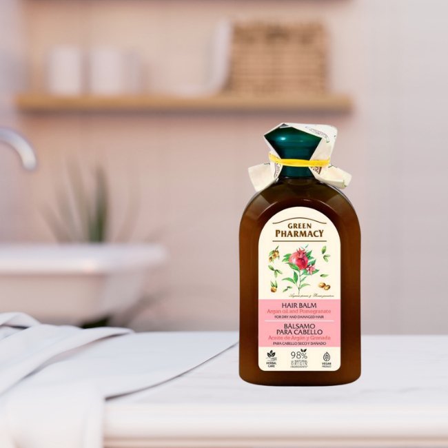 Balm for Dry and Damaged Hair Argan Oil and Pomegranate 300ml - Green Pharmacy - Conditioners - Eco Natural Products
