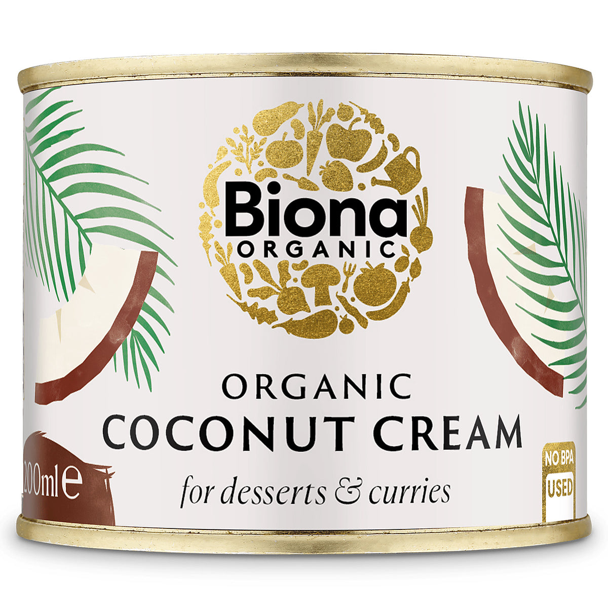 Biona Organic Coconut Cream 200ml can front