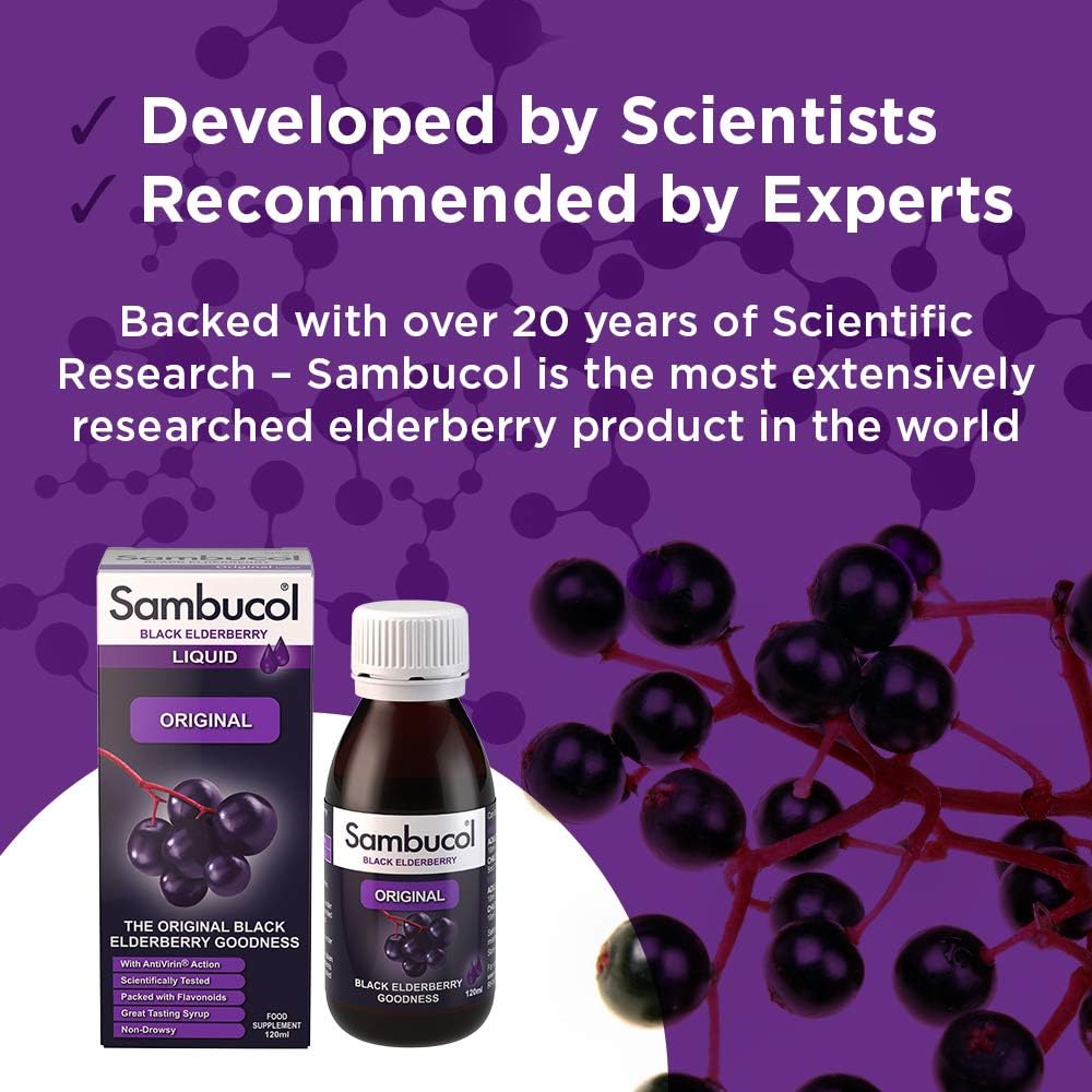 Black Elderberry Original Liquid 120ml - Sambucol - Food Supplement - Eco Natural Products