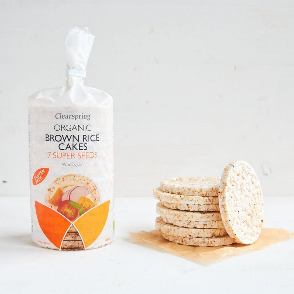Brown Rice Cakes 7 Super Seeds 120g - Clearspring - Brown Rice Crackers - Eco Natural Products