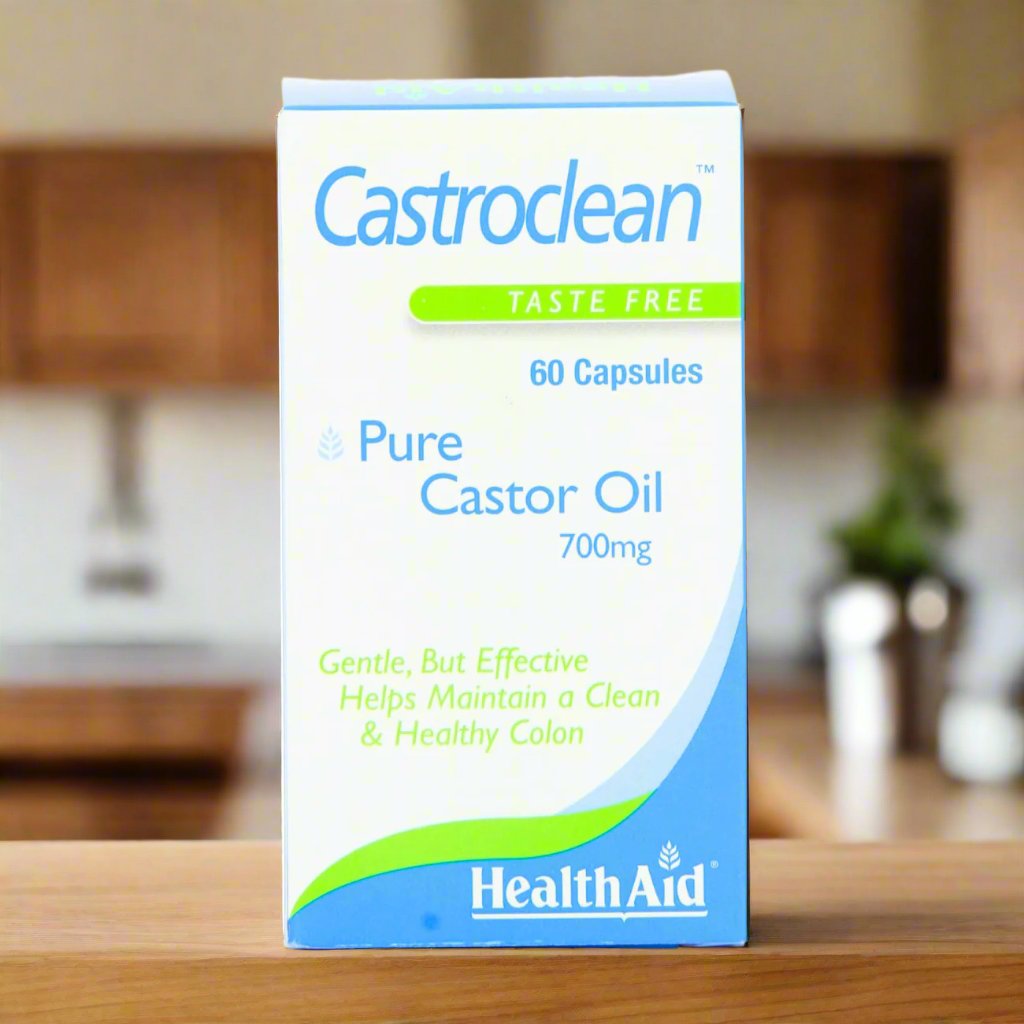 Castroclean Castor Oil 700mg 60 Capsules - HealthAid - Food Supplement - Eco Natural Products