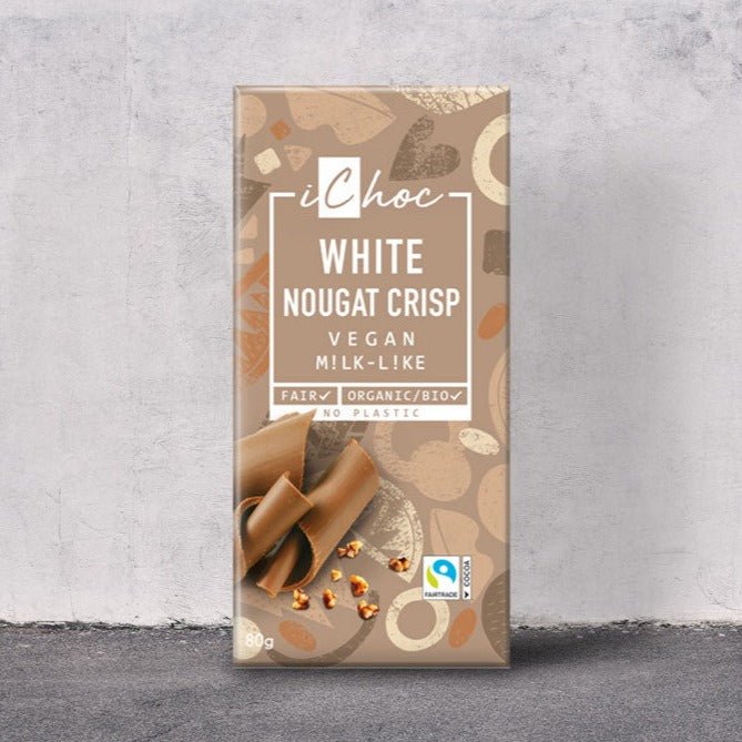 Chocolate White Nougat Crisp 80g - iChoc - Chocolate - Eco Natural Products