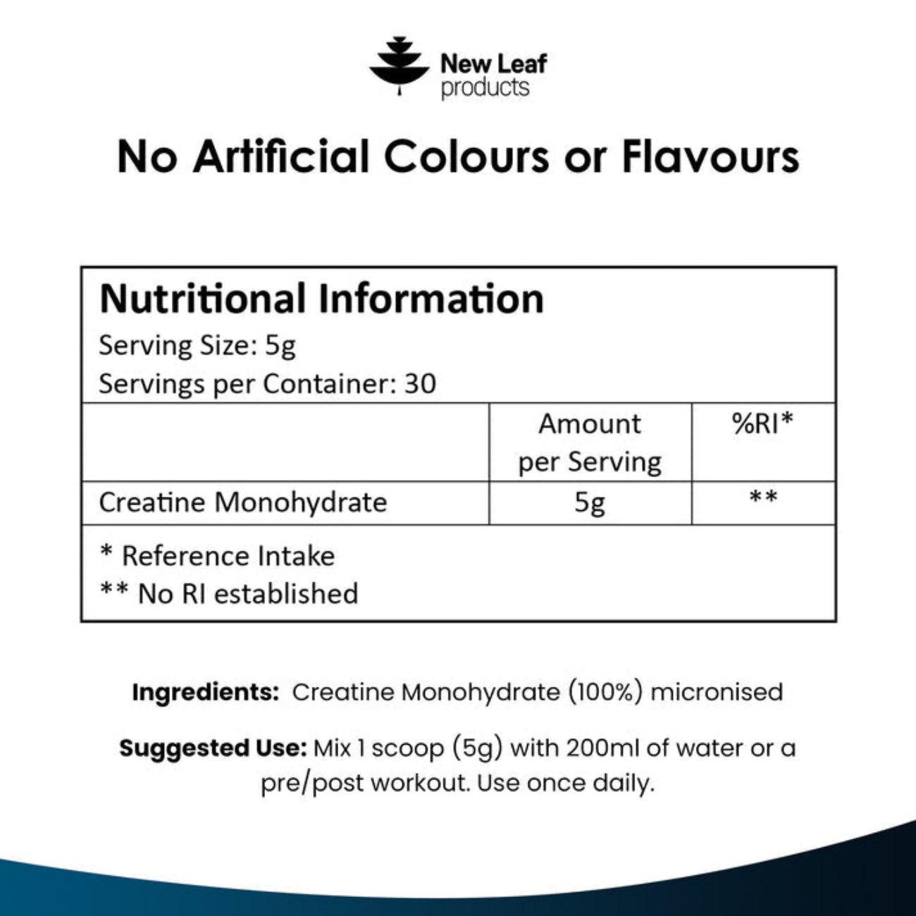 Creatine Monohydrate Powder 100% Micronized 150g - New Leaf Products - Food supplement - New Leaf Products