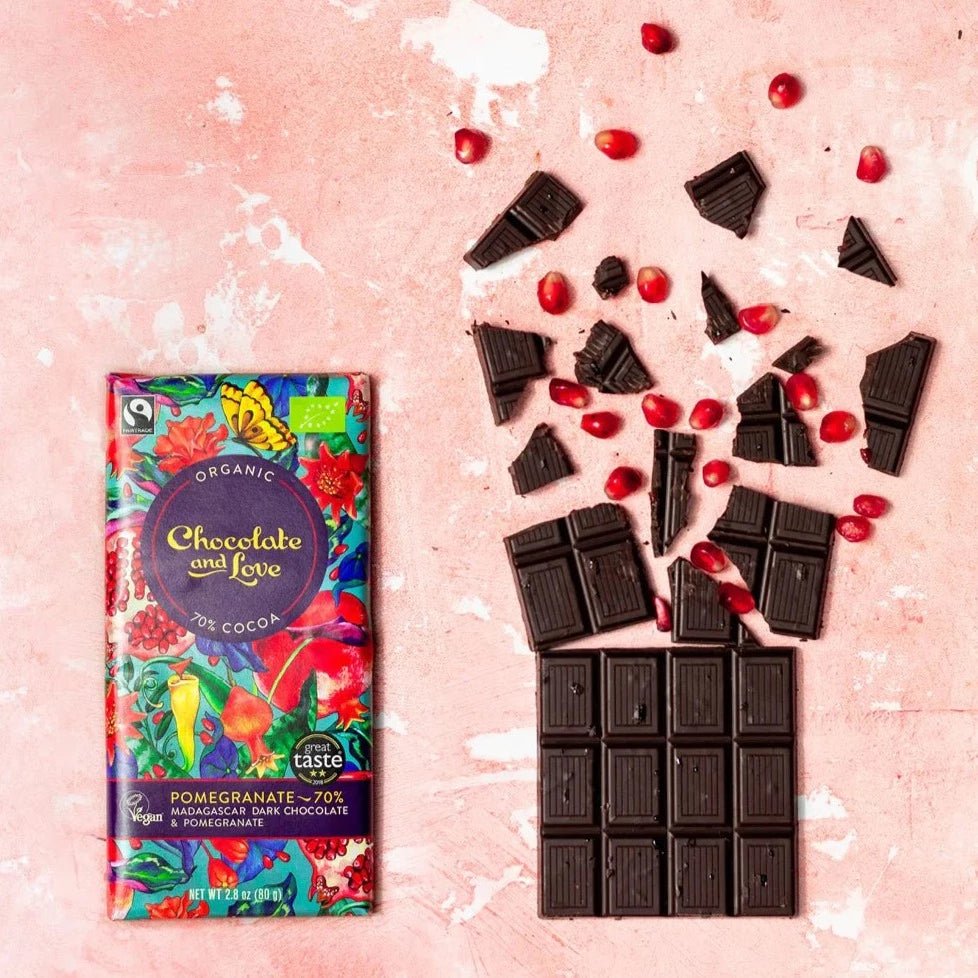 Dark Chocolate & Pomegranate 70% 80g - Chocolate and Love - Chocolate - Eco Natural Products