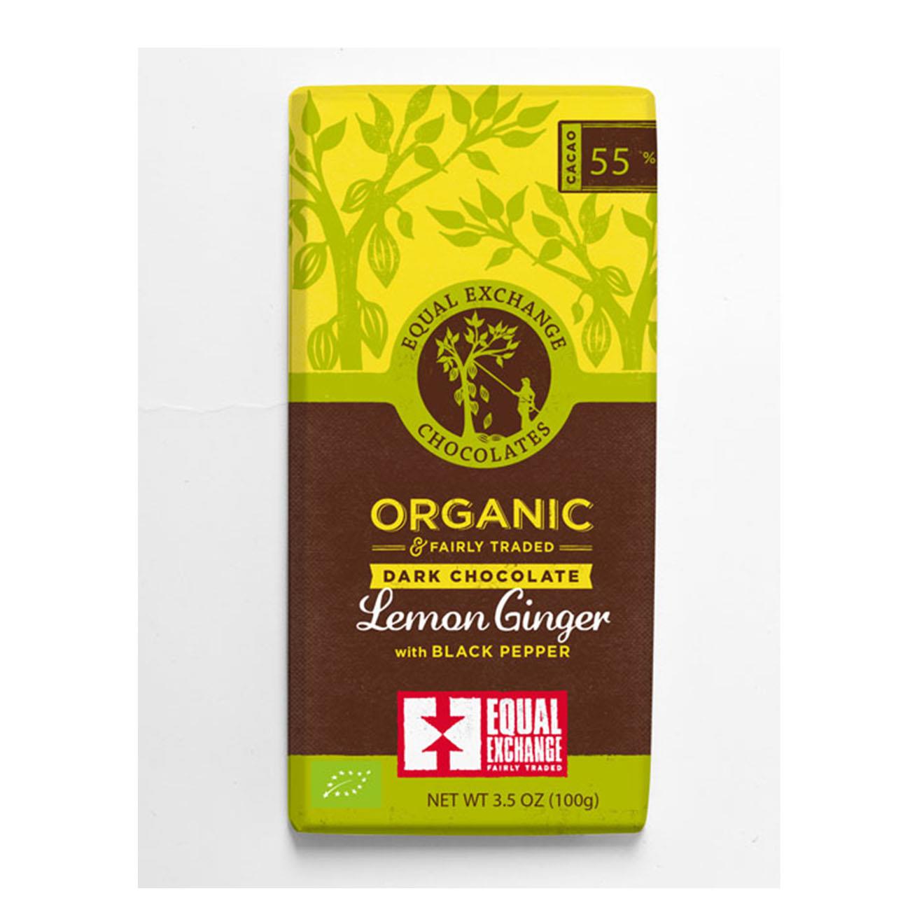 Dark Chocolate with Lemon and Ginger Chocolates Bar 100g - Equal Exchange - Chocolate - Eco Natural Products