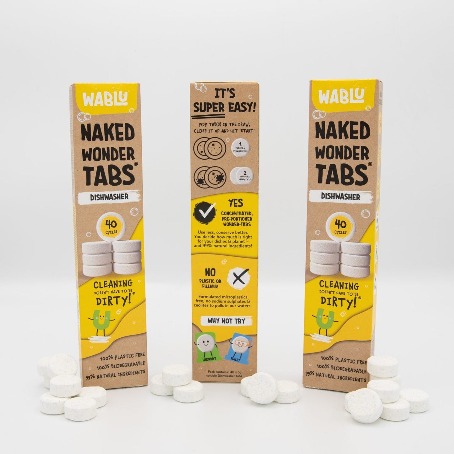 Dishwasher Naked Wonder Tabs 40 Tablets - Wablu - Dish Detergent & Soap - Wablu