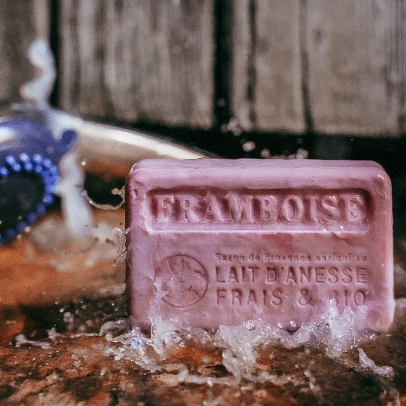 Donkey Milk Soap Raspberry 100g - FouFour - Savon de Marseille - Bar Soap - Eco Natural Products