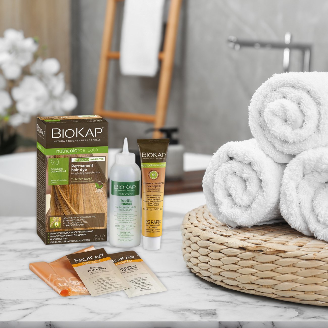 Extra Light Golden Blond 9.3 Rapid Permanent Hair Dye 140ml - BioKap - Hair Color - Eco Natural Products