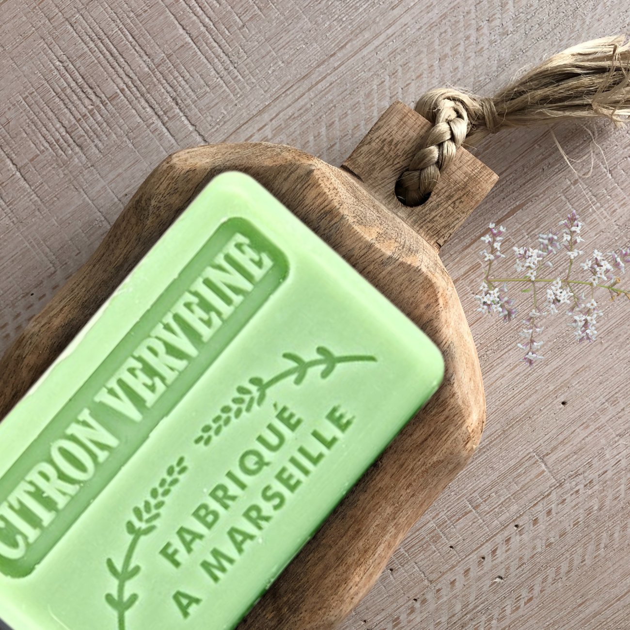 French Marseille Soap Citron verveine (Lemon verbena) 125g - FouFour - Savon de Marseille - Bar Soap - Eco Natural Products
