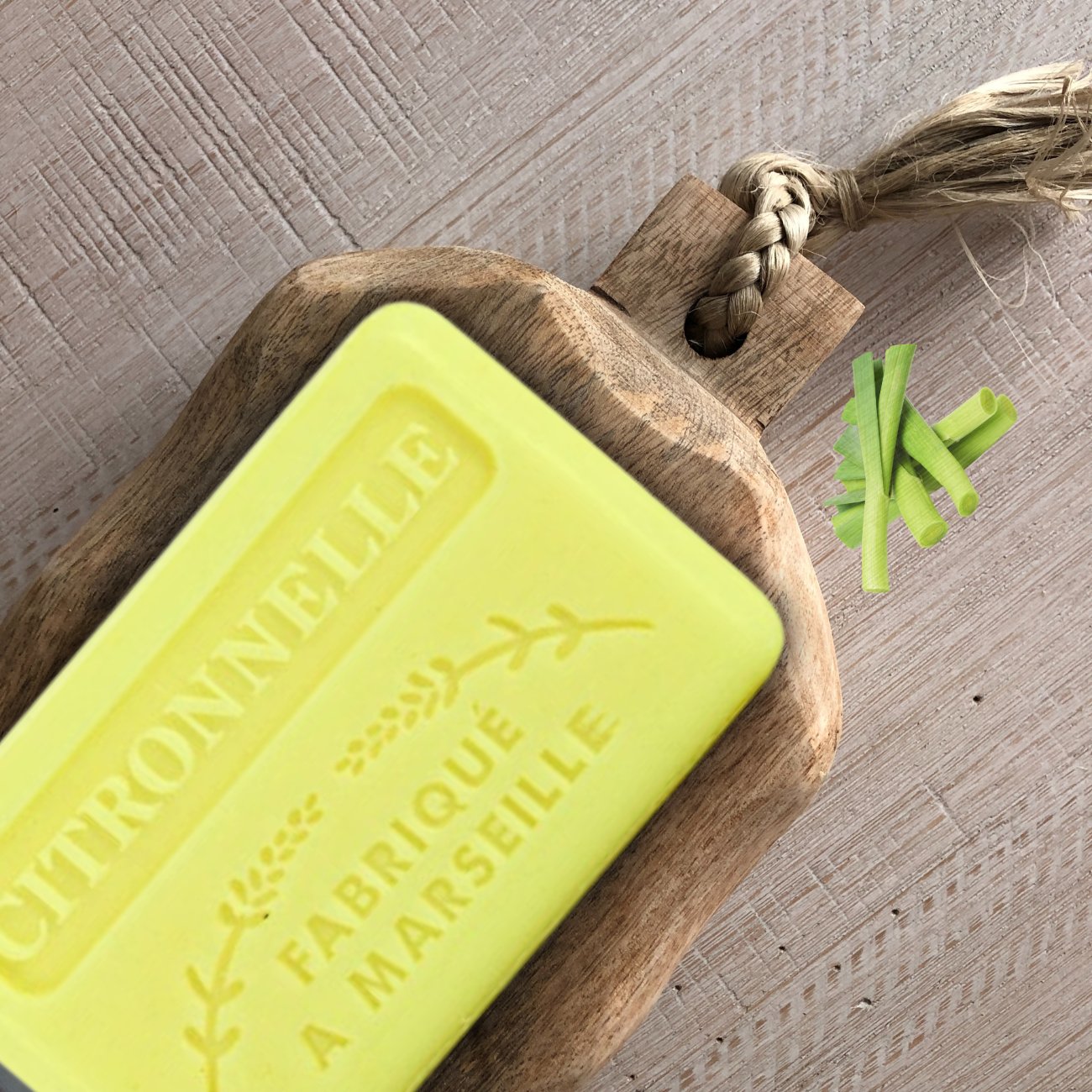 French Marseille Soap Citronelle (Citronella) 125g - FouFour - Savon de Marseille - Bar Soap - Eco Natural Products