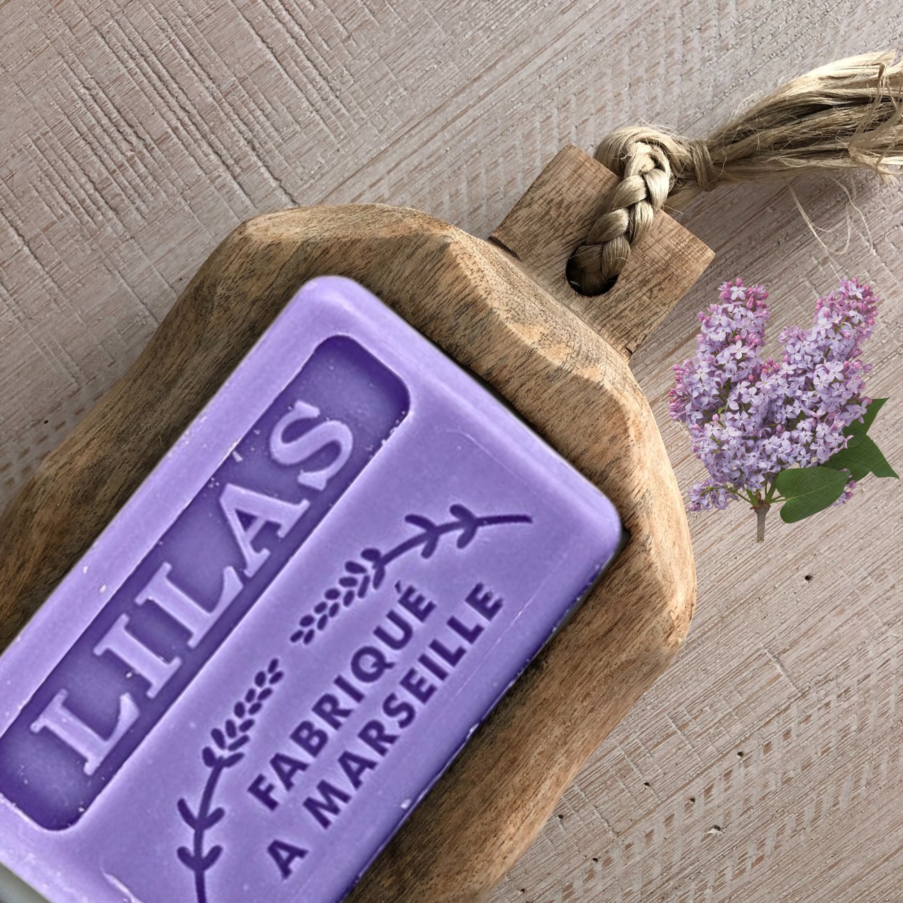 French Marseille Soap Lilas (Lilac) 125g - FouFour - Savon de Marseille - Bar Soap - Eco Natural Products