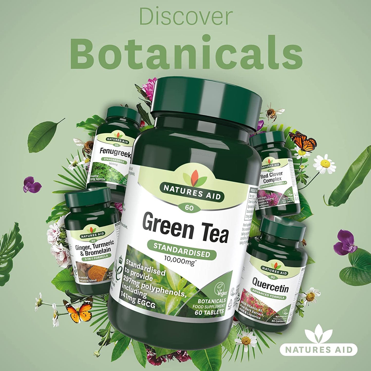 Green Tea 10000mg 60 Tablets - Natures Aid - Vitamins & Supplements - Eco Natural Products