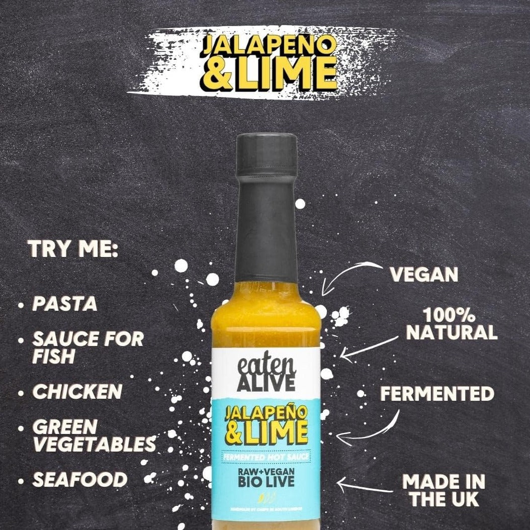 Jalapeno & Lime Hot Sauce 150ml - Eaten Alive - Condiments & Sauces - Eco Natural Products