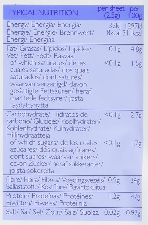 Japanese Untoasted Nori 10 sheets Dried Sea Vegetable 25g - Clearspring - Sea Vegetables - Eco Natural Products