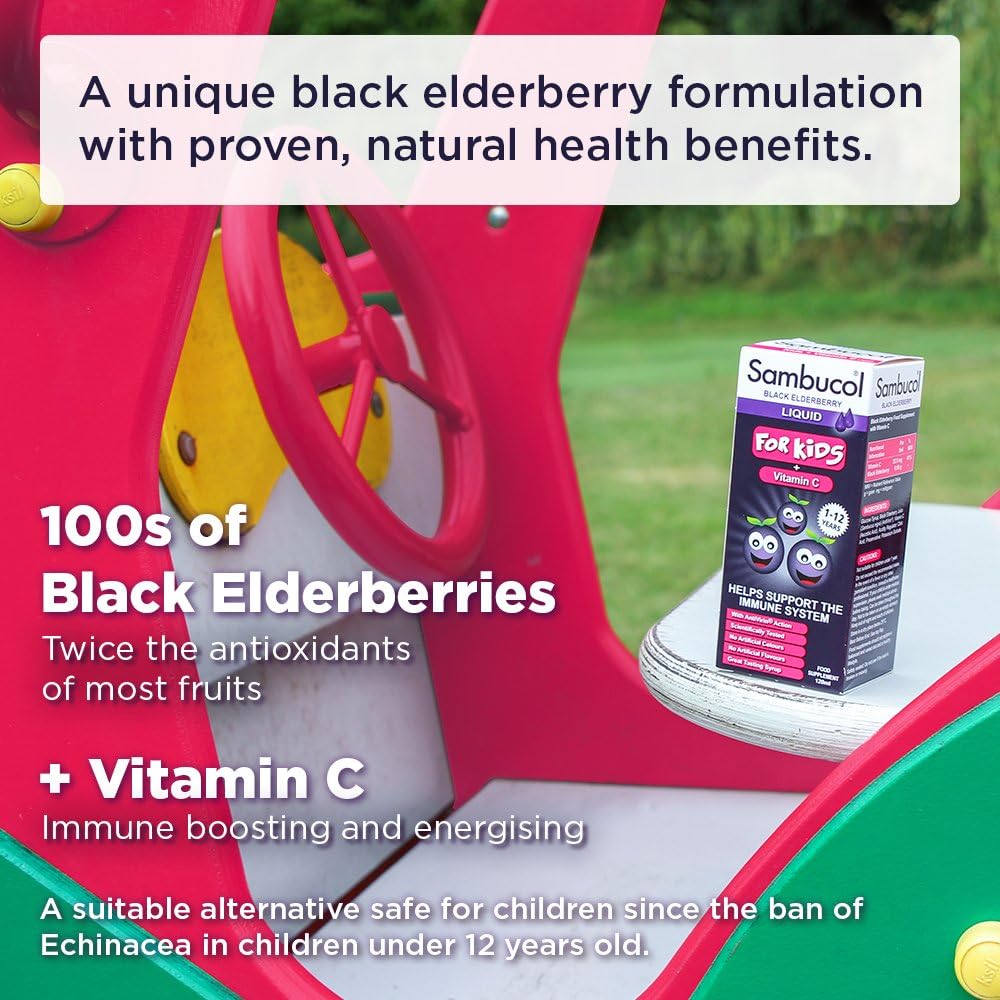 Kids Black Elderberry Liquid 120ml - Sambucol - Food Supplement - Eco Natural Products