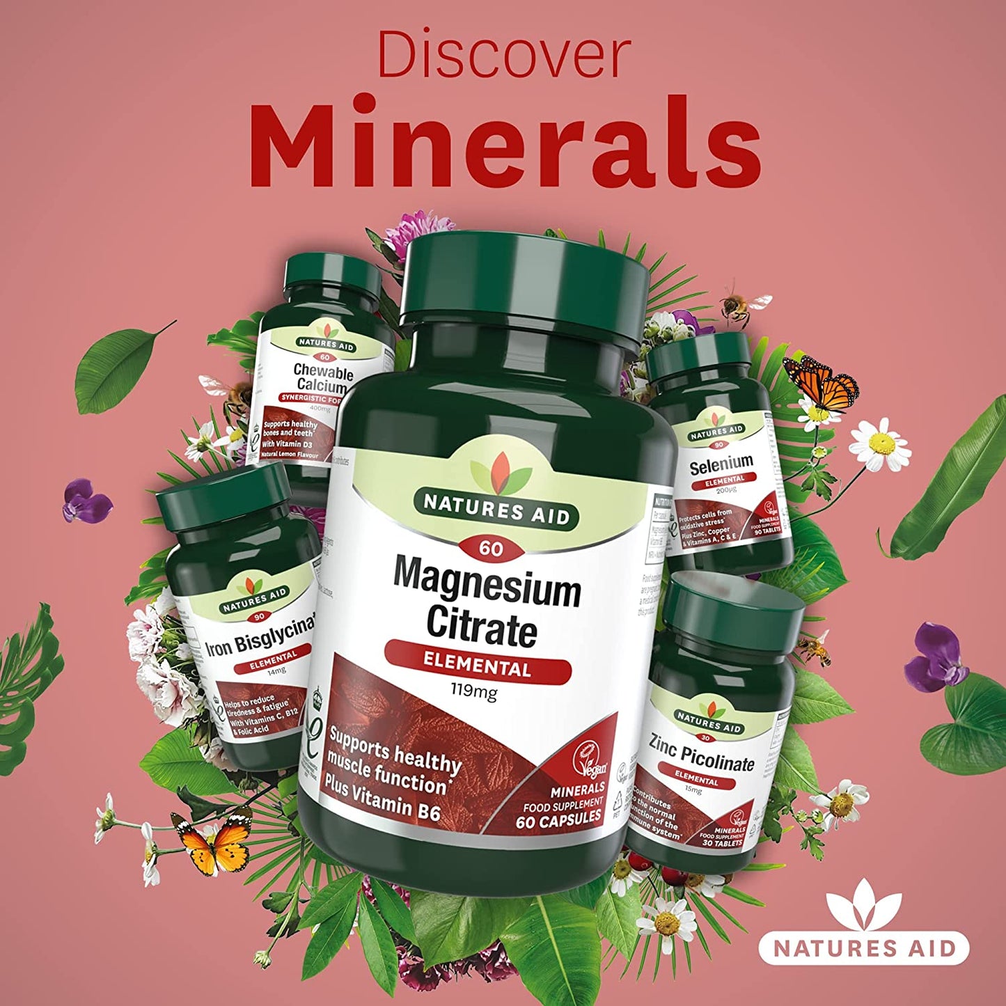 Magnesium Citrate Tablets 750mg 60 Tablets - Natures Aid - Vitamins & Supplements - Eco Natural Products