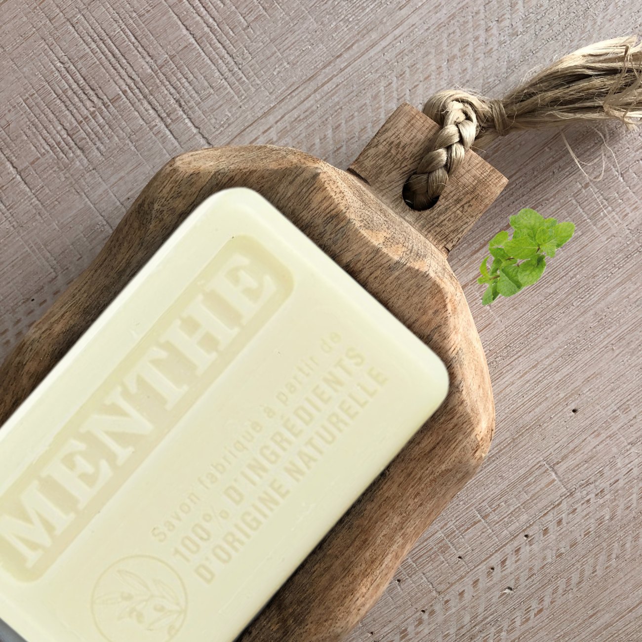 Marseille Soap 100% Natural Menthe Poivree (Peppermint) 125g - FouFour - Savon de Marseille - Bar Soap - Eco Natural Products