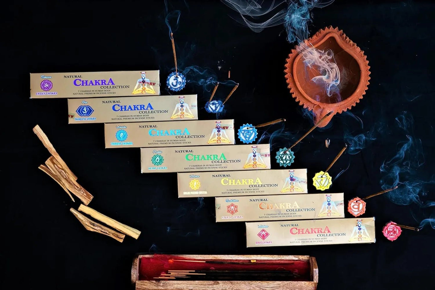 Natural 7 Chakra Incense Sticks Collection - Ayurvedic - Incense Stick - Ayurvedic