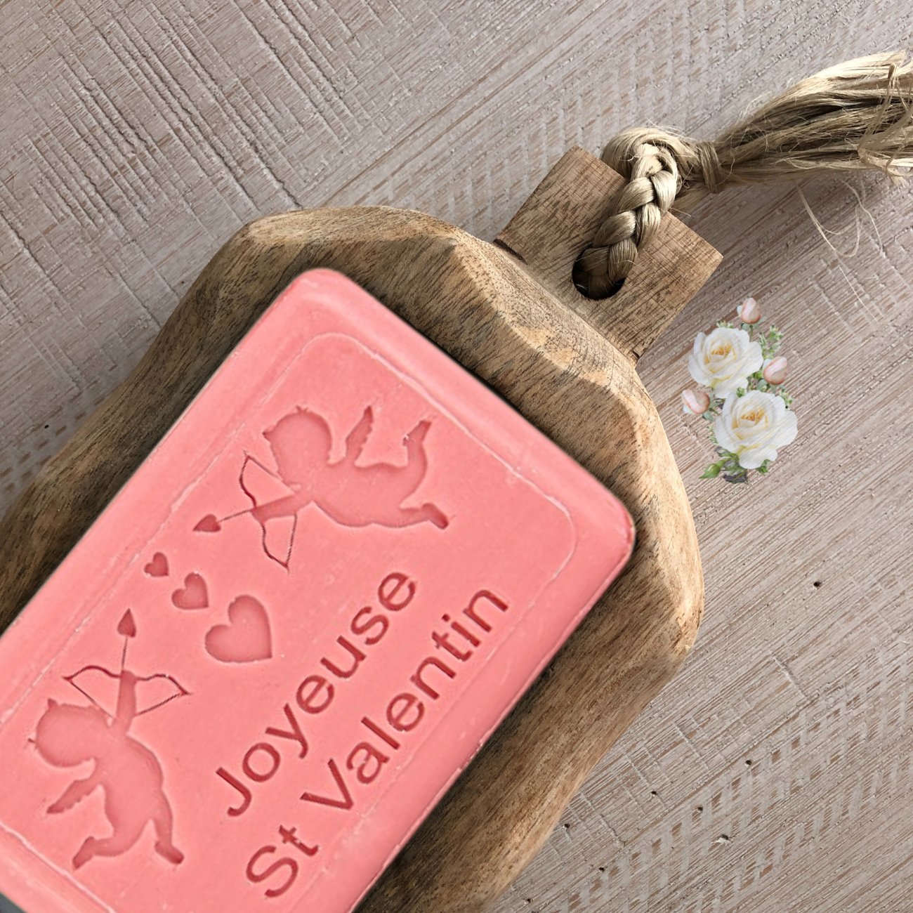 Occasion Soap - Saint Valentine Cupid (White Flowers) 125g - FouFour - Savon de Marseille - Bar Soap - Eco Natural Products
