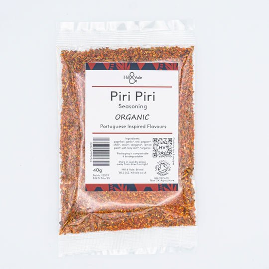 Organic Piri Piri Seasoning 40g - Hill & Vale - Seasoning - Eco Natural Products