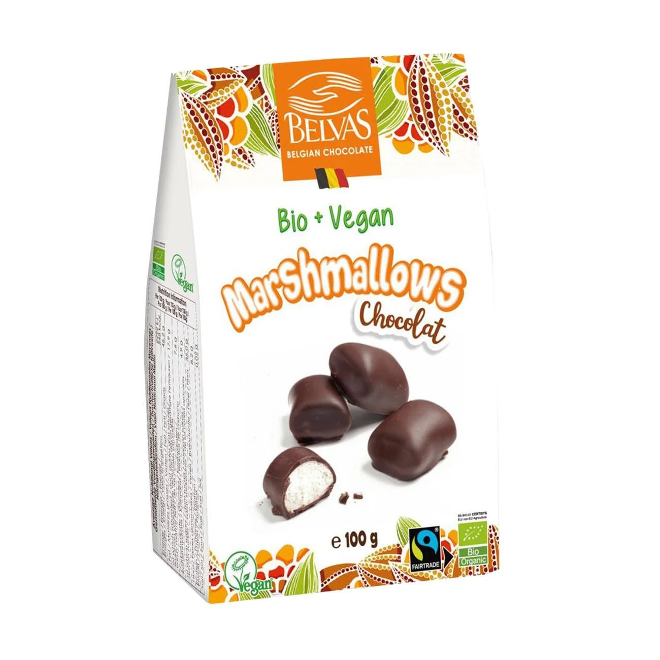 Organic Vegan Chocolate Marshmallows 100g - Belvas - Chocolates - Belvas