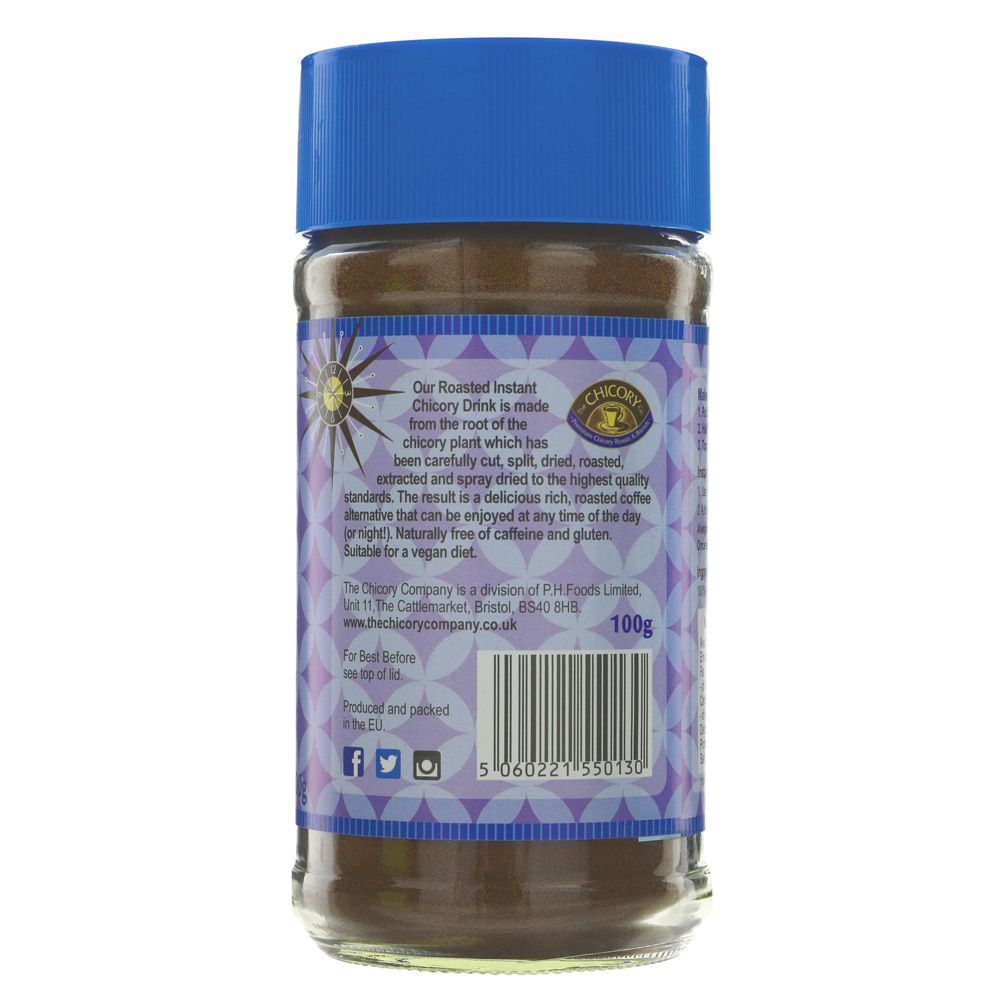 Prewetts Roasted Instant Chicory Drink 100g side 2 packaging