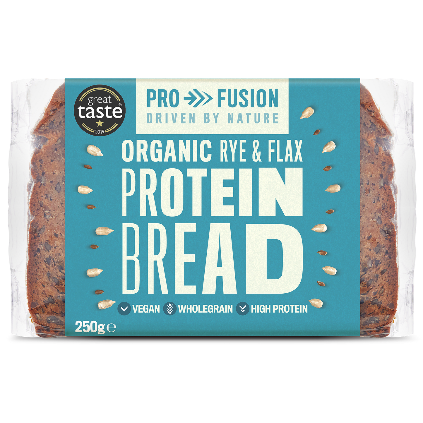 Organic Protein Bread Rye & Flax 250g - Profusion - High Protein Bread - Eco Natural Products