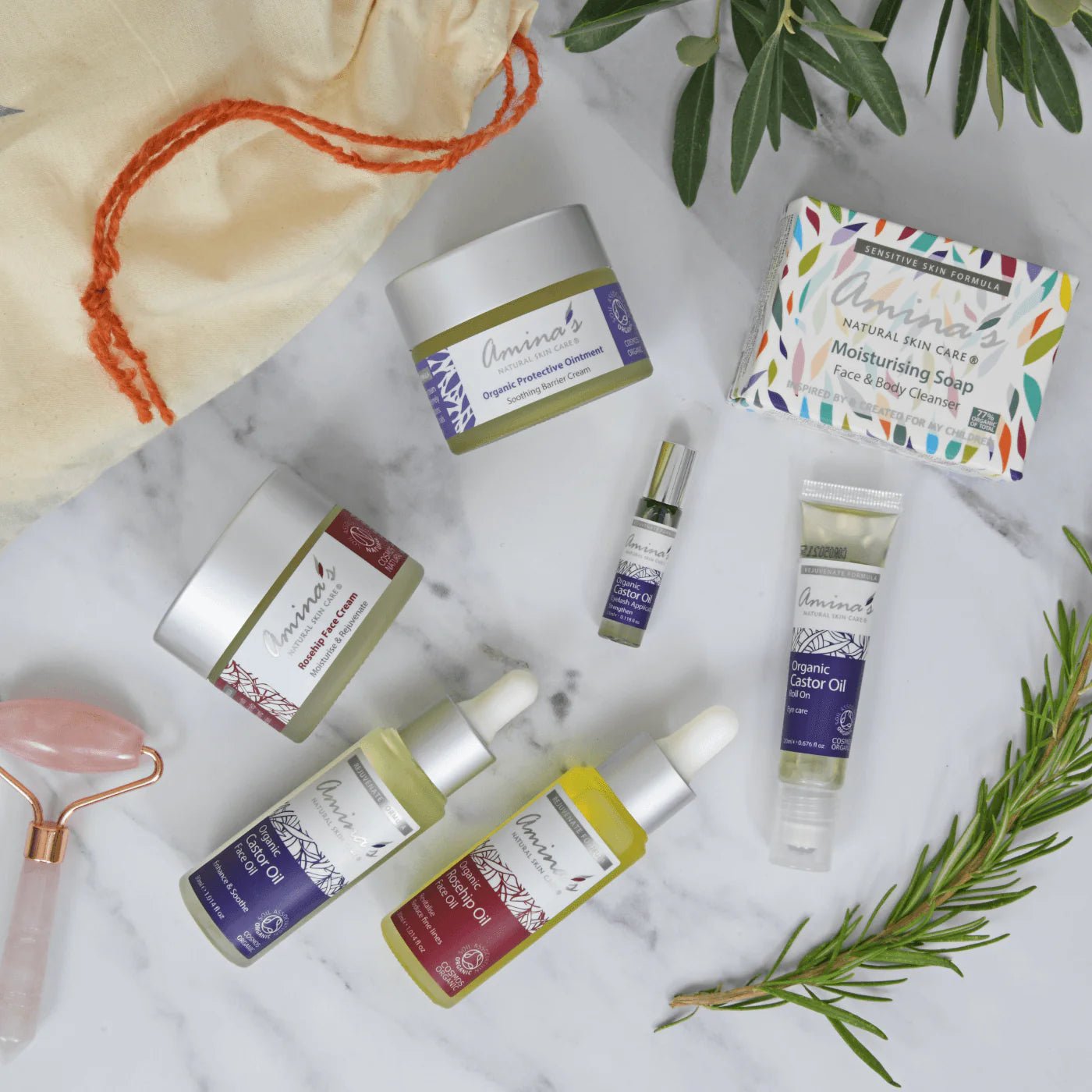 Pure Organic Castor Oil Roll - On For Around Eyes Area 20ml - Amina's Natural Skincare - Beauty Oil - Eco Natural Products