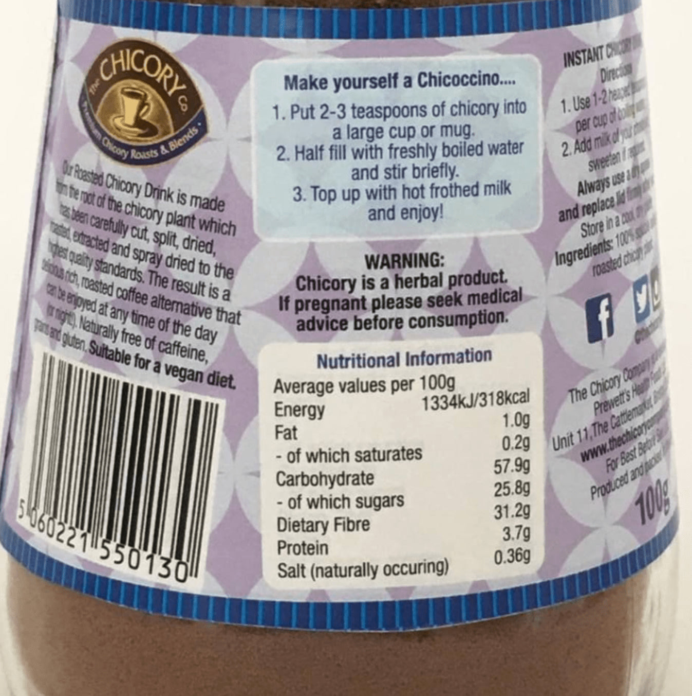 Roasted Instant Chicory Drink 100g - Prewetts - Chicory Drinks - Prewetts