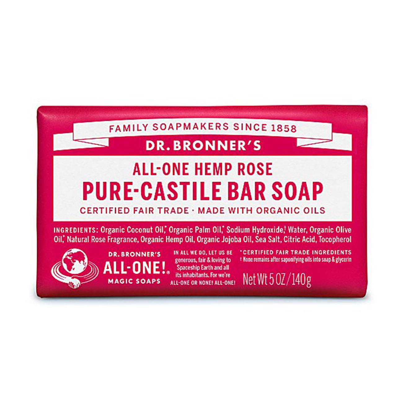 Rose Pure - Castile Bar Soap 140g - Dr. Bronner - Bar Soap - Dr. Bronner