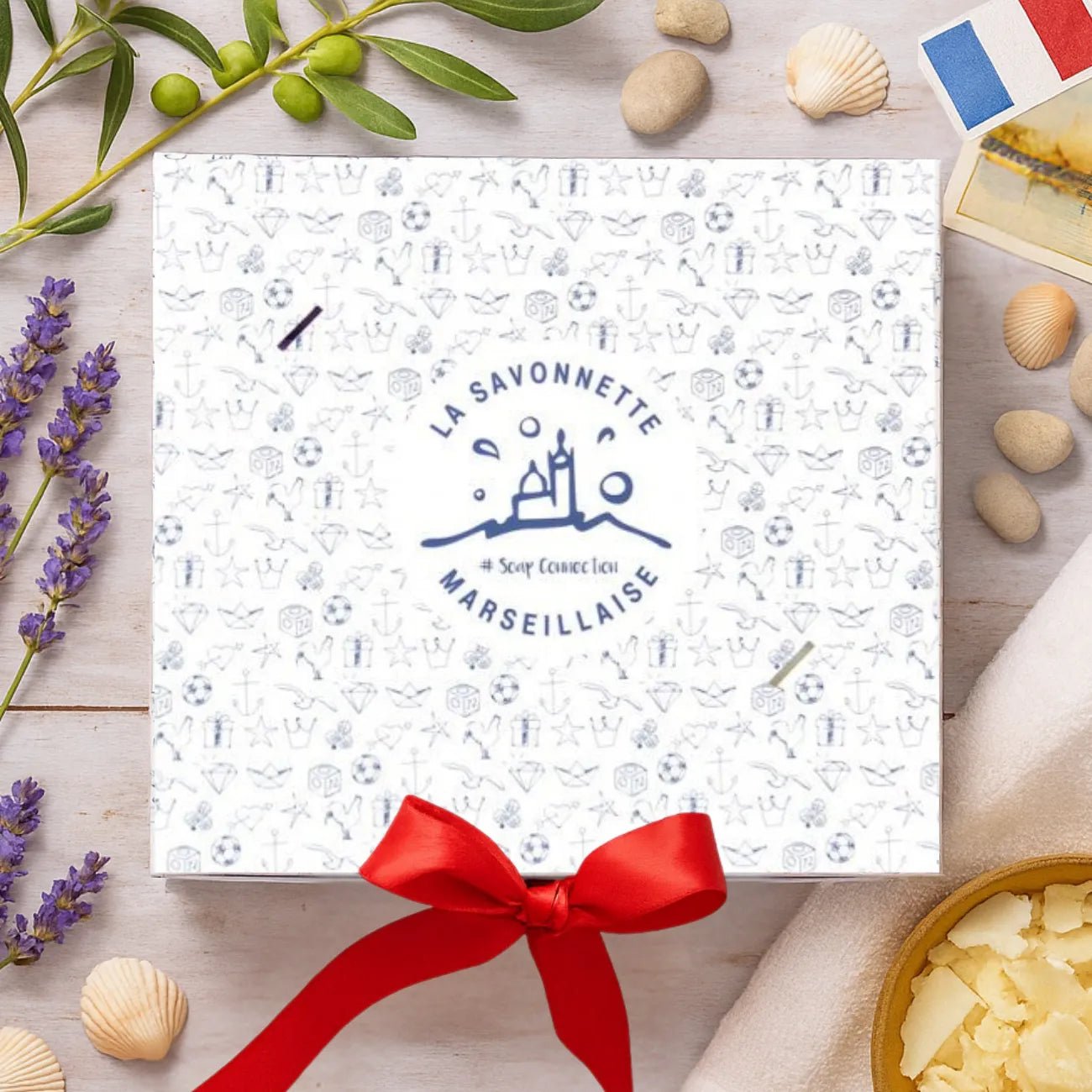 Savon de Marseille - Coffret (Gift Box) For 6 X 125G - Wedged - Savons.com / Foufour Entreprise - Gift box - Savons.com / Foufour Entreprise