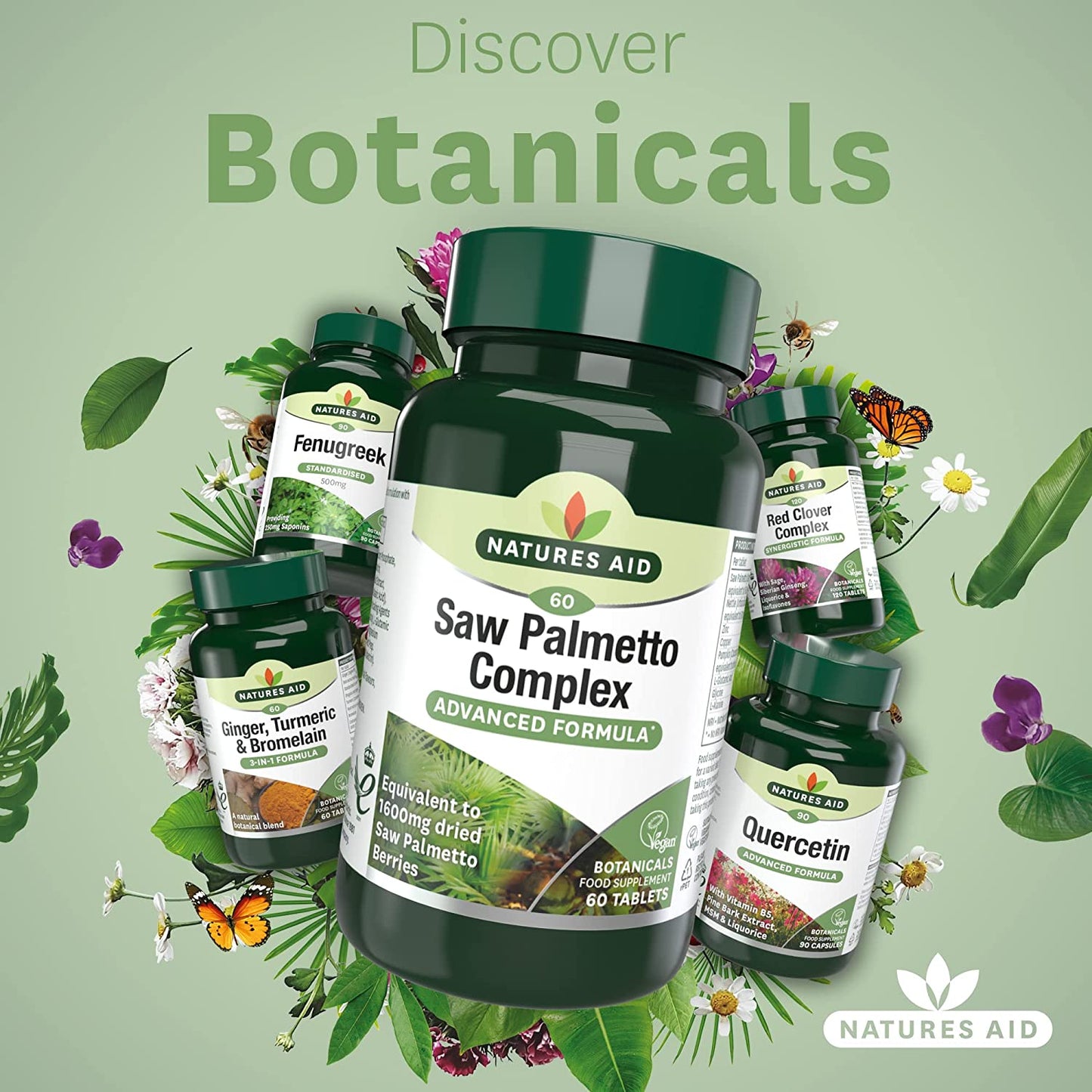 Saw Palmetto Complex with Nettle 60 Tablets - Natures Aid - Vitamins & Supplements - Eco Natural Products