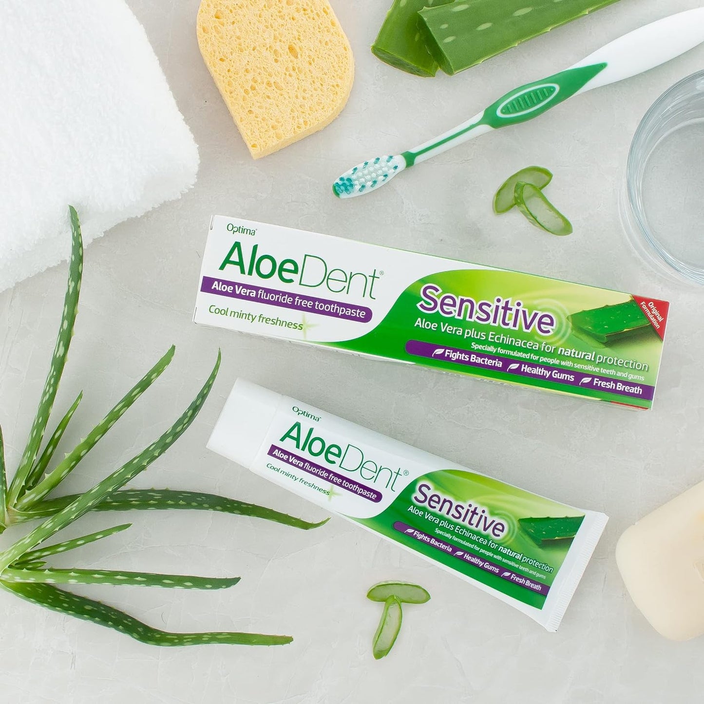 Sensitive Aloe and Echinacea Toothpaste Peppermint Fluoride Free 100ml - Aloe Dent - Toothpaste - Eco Natural Products