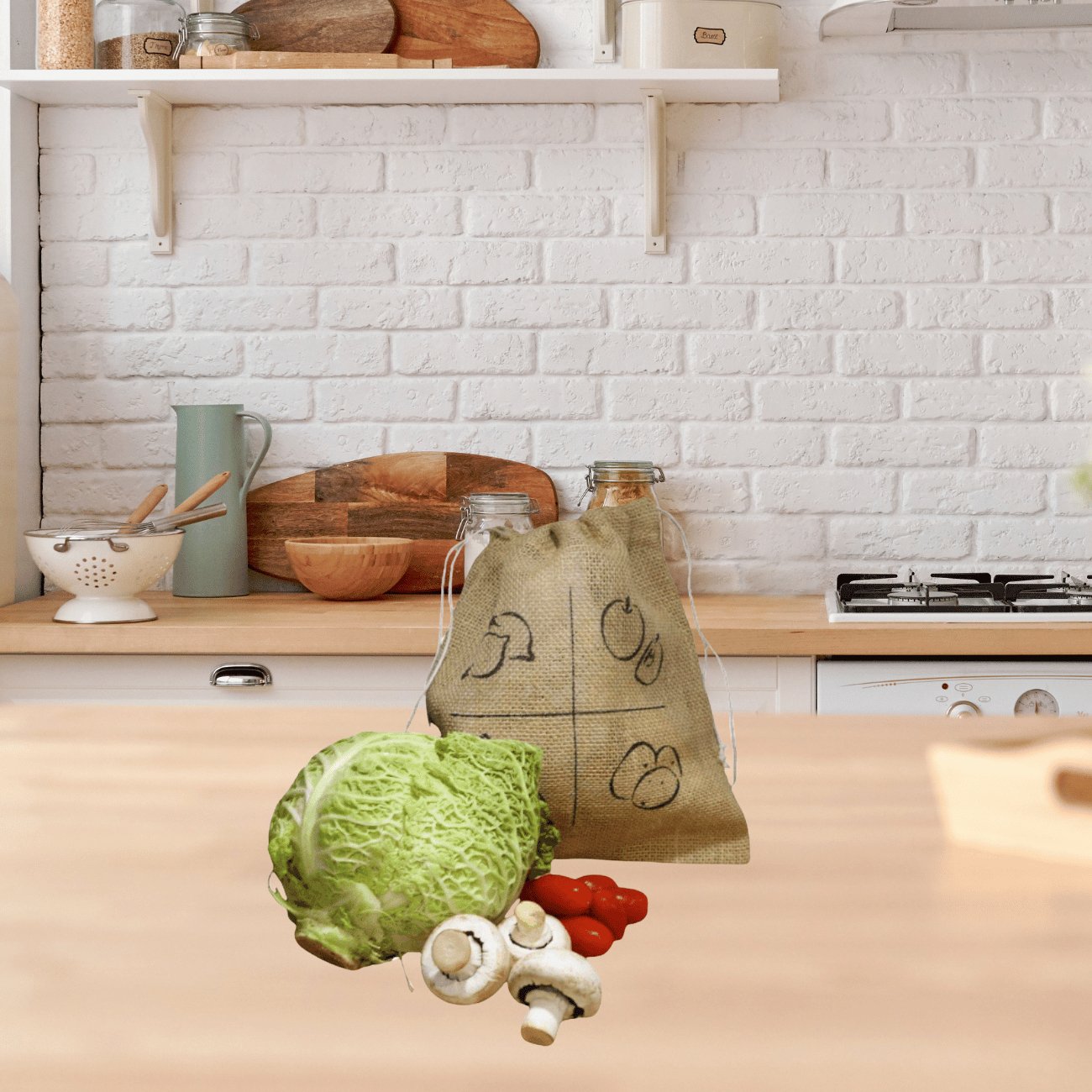 Small Burlap Bag - Ah! Table! - Storage bag - Eco Natural Products