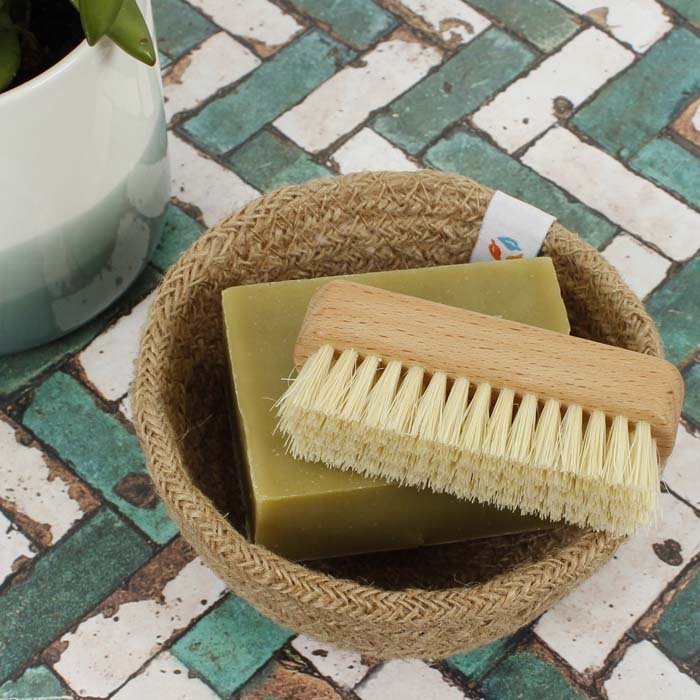 Wooden Nailbrush Plant Based Bristles — plastic-free, Tampico bristles, 7.5cm lifestyle image 2
