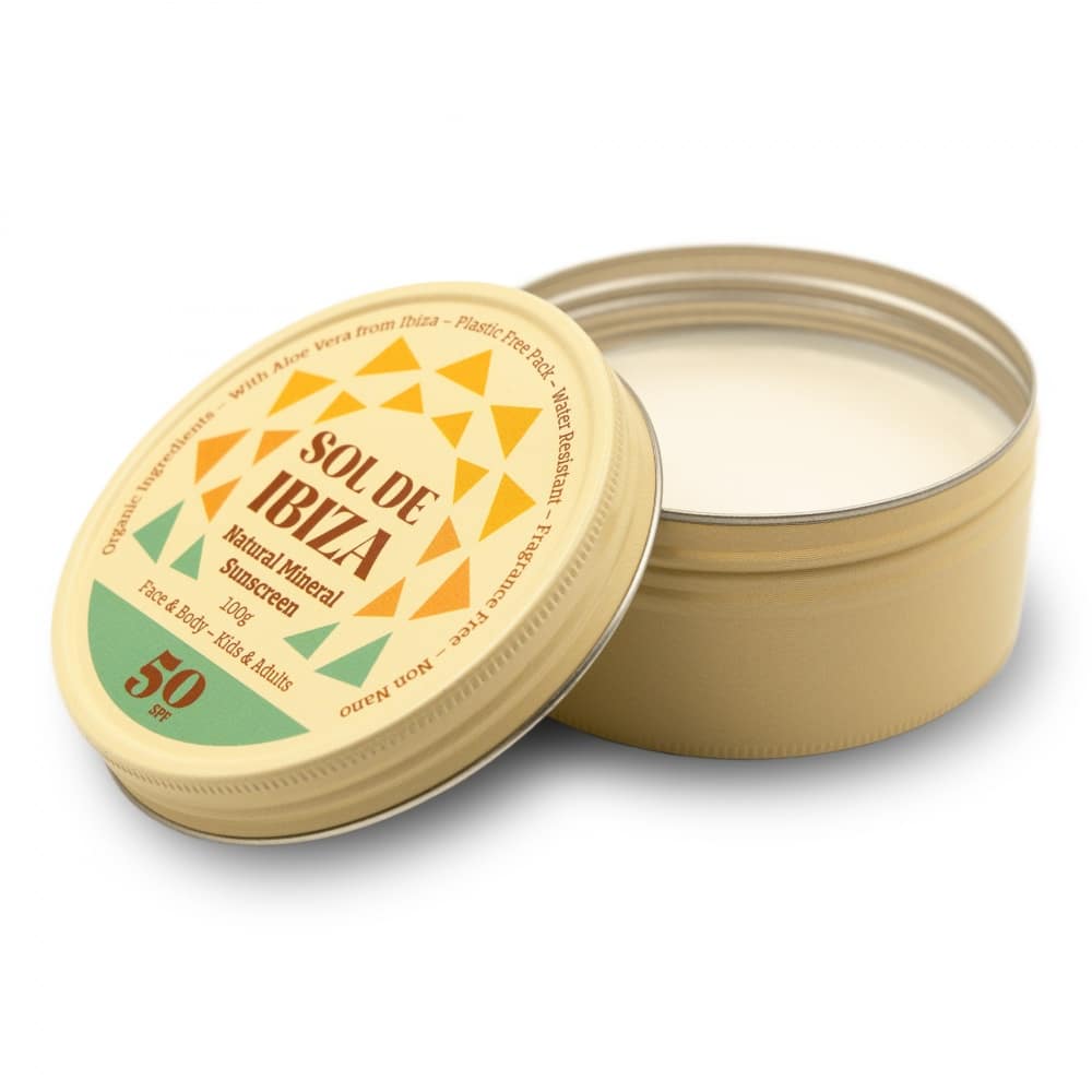 Sol De Ibiza Face & Neck Mineral Sunscreen SPF50 tin front