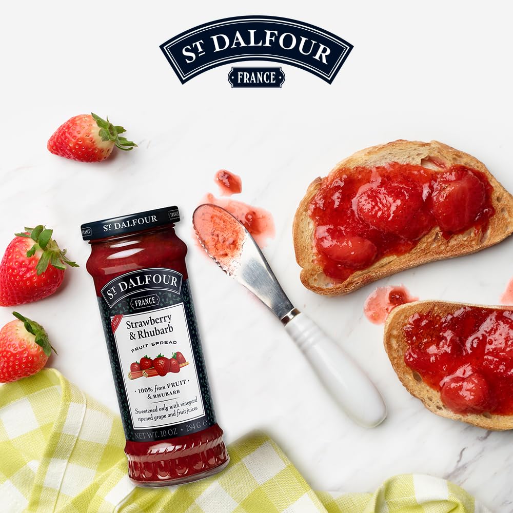 Strawberry and Rhubarb Fruit Spread 284g - St Dalfour - Fruit Spread - Eco Natural Products