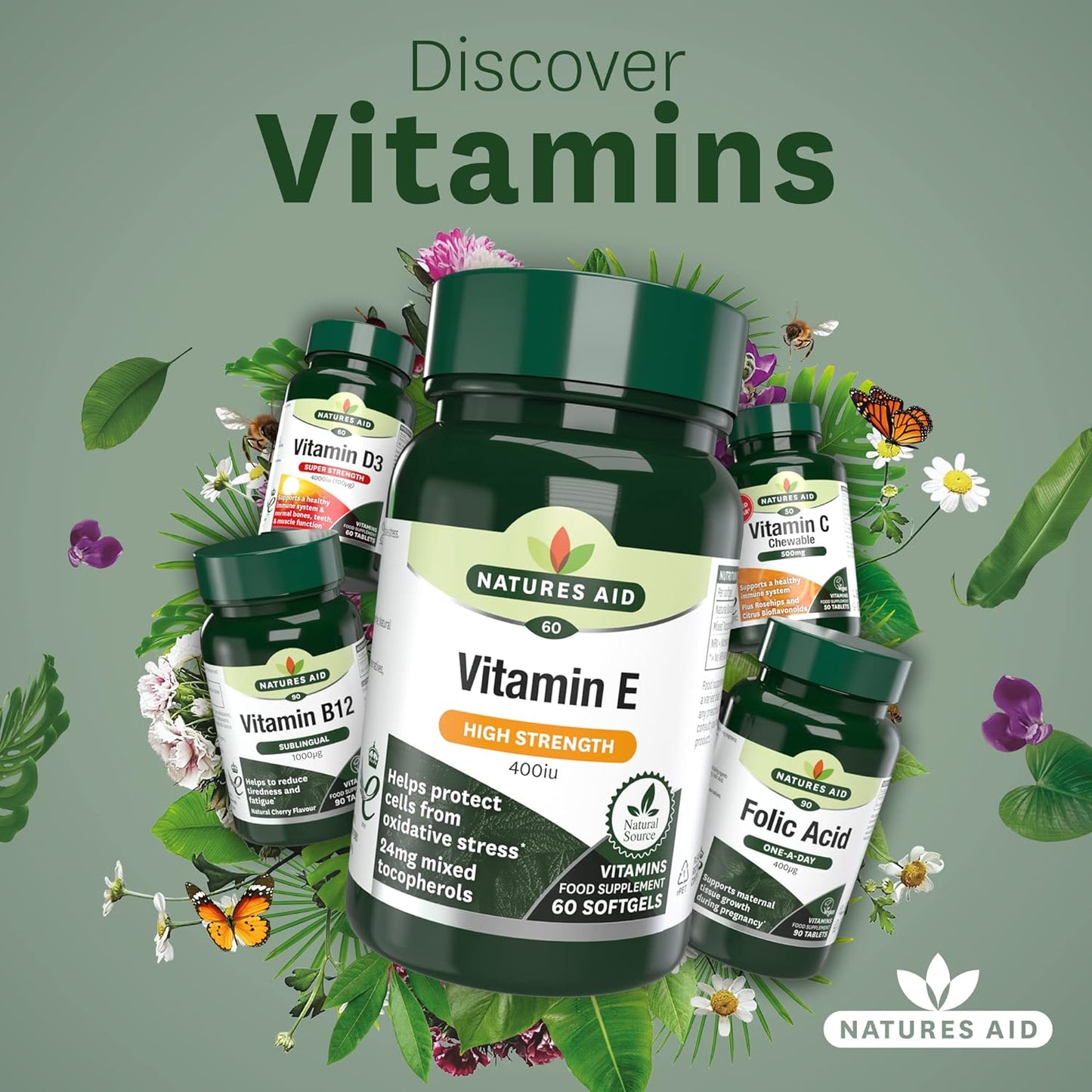 Vitamin E 400iu 60 Softgels - Natures Aid - Vitamins & Supplements - Eco Natural Products
